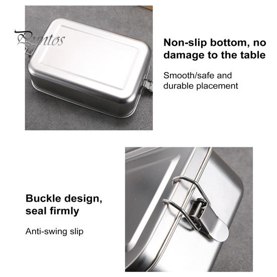 Lancheira de aço inoxidável à prova de vazamento Bento Box para crianças Adultos Recipientes de comida para sanduíches Frutas Lanches