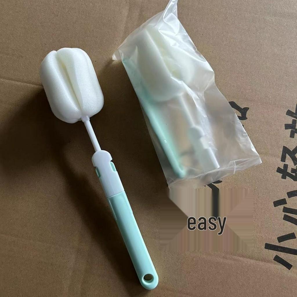 Long Handle Baby Bottle & Insulated Cup Brush with Detachable Sponge Head