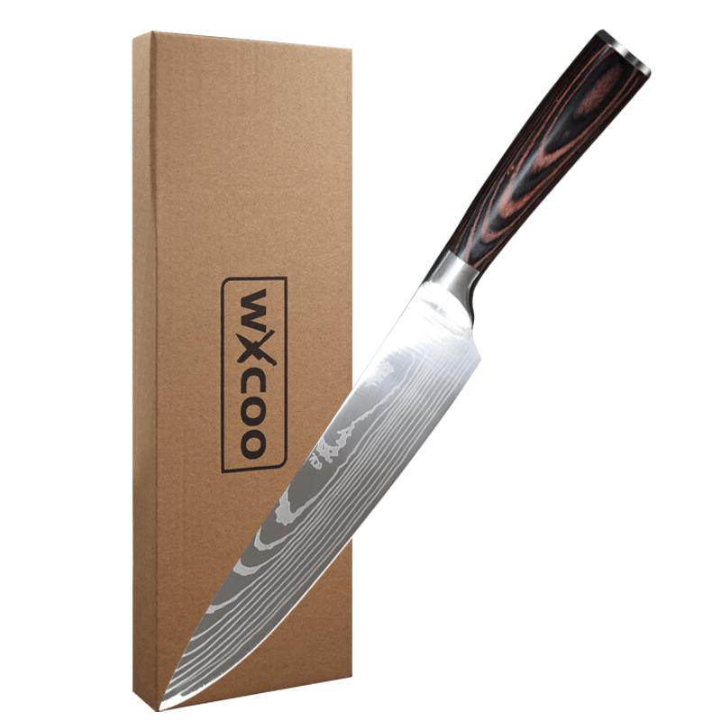 

Кухонный нож 8-дюймовый нож шеф-повара из нержавеющей стали Премиум 7Cr17 Тесак для замороженного мяса с деревянной ручкой 1pc knife..