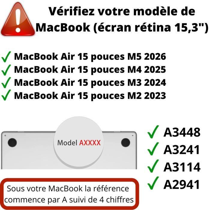 Coque pour MacBook Air 15 (15,3) - Protection 360 Etui Rigide Transparent Phonillico®