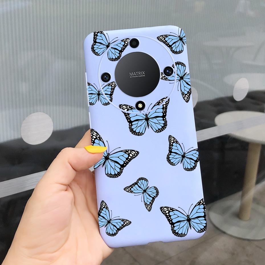 For Honor X9a Fashion Feather Cloud Pattern Phone Case For Honor X9a 5G X 9a ROM-NX1 Candy Color Soft Silicone TPU Back Cover