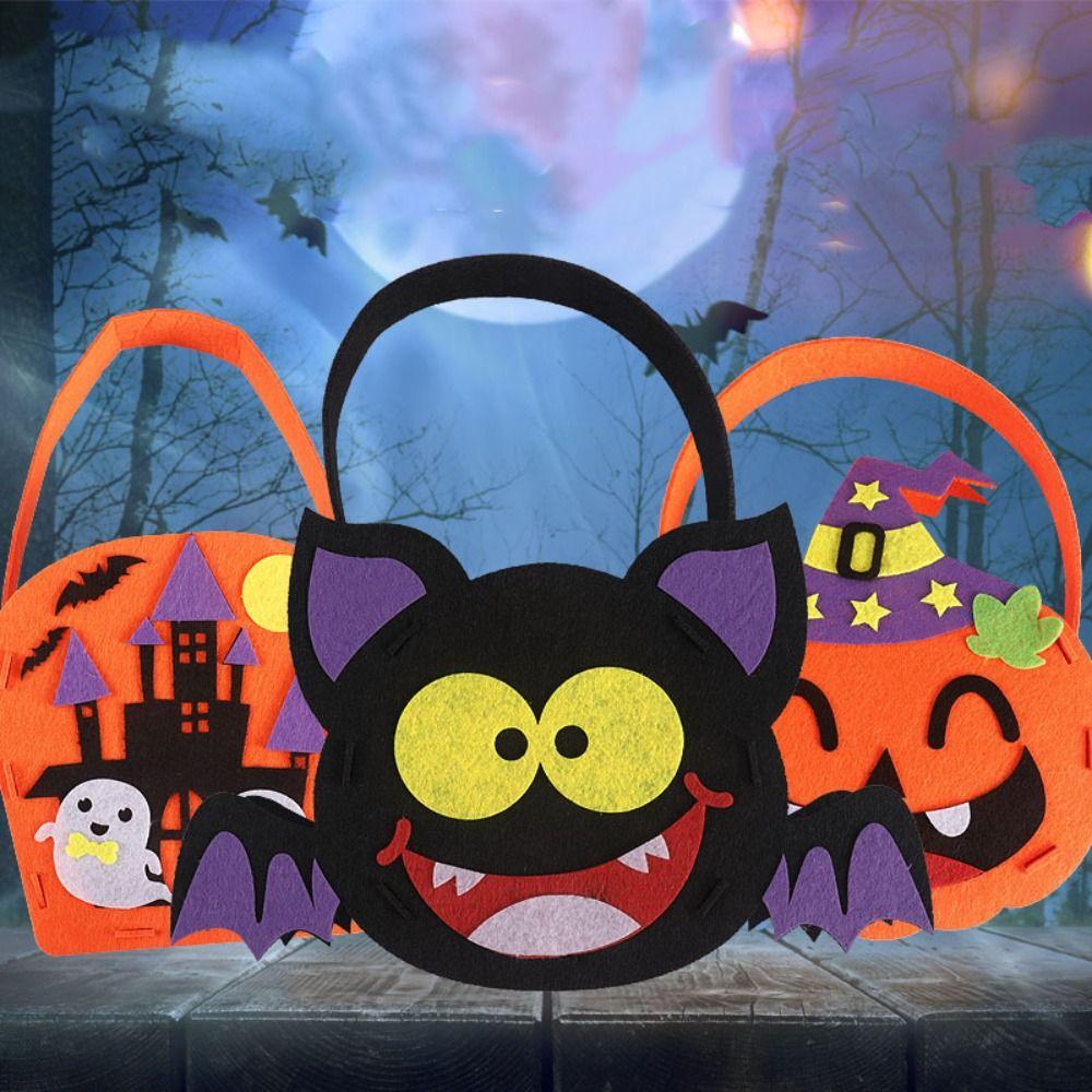 4pcs Spider Halloween Handbag Pumpkin Gift Basket Tote Bag Novelty Storage Bucket For Kids