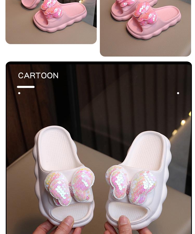 Girls' Soft Sole Non-Slip Bow Slippers for Outdoors - Princess Style