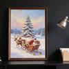 5D Diamond Painting Kit Christmas Santa Sleigh Full Drill Canvas Art DIY Rhinestone Craft for Bedroom Living Room Wall Decoration