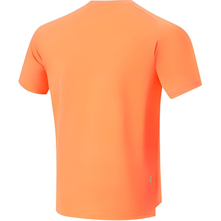 Li Ning Running Series Sports Casual Simple Solid Color Breathable Short Sleeve T-Shirt Men Tops Fluorescent-Melon-Orange ATSU191-5