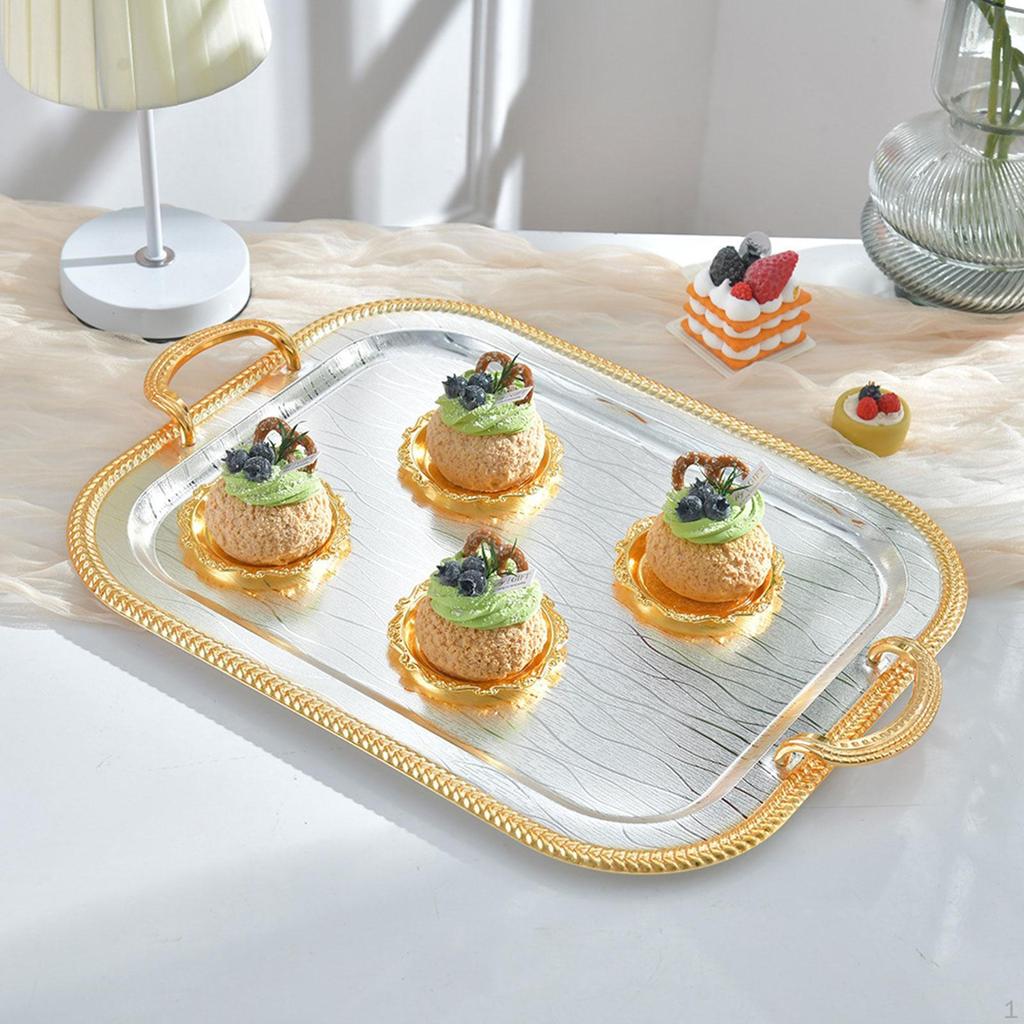 Tavă de Servire Decorativă Multifuncțională Elegantă Suport pentru Ceașcă de Ceai Bijuterii pentru Bucătărie Toaletă