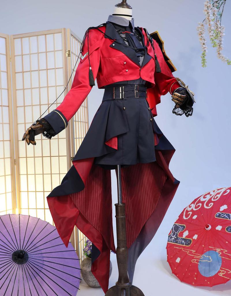 Erwachsenes Herrenkostüm Zarter Junge Crossdressing Entzückendes Outfit Schicker Langer Roter Gothic Schwarzer Roter Rosenhut [Miccostumes] Damen - Stil, Stil,