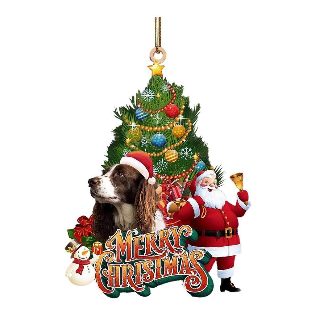 Веселые Праздничные И Мультяшные Собаки Санты Подвесные Украшения Для Рождественской Елки И Украшения Транспортного Средства