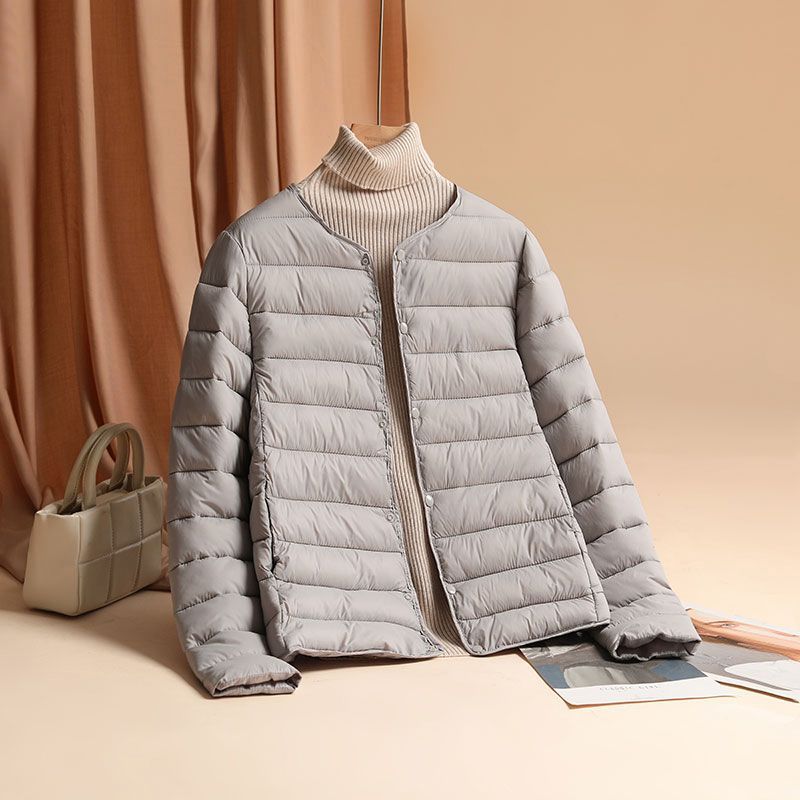 Autumn Winter Now Padding Parkas Women Light Thin Thermal Wearing Inside Korean Slim Fashion Ingle-breasted Solid Color Coat