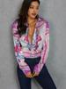 Women's Trendy Long-Sleeve Digital Print Button-Down Shirt