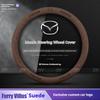 For Mazda 3 5 6 SKYACTIV Axela Atenza CX30 CX5 CX8 CX9 MX5 RX8 RX7 BT50 Suede Car Steering Wheel Cove 3D Embossing Accessories