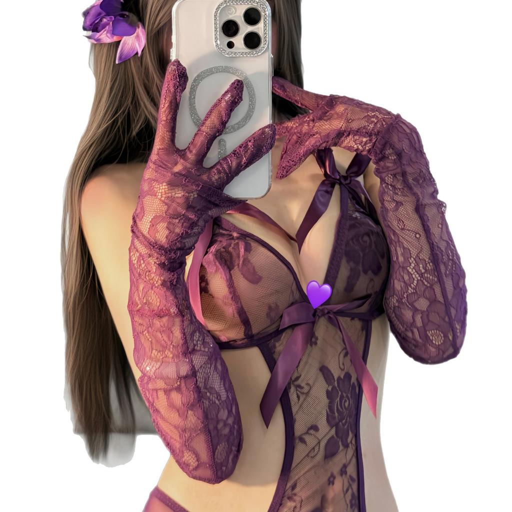 Sexy Sexy Transparent Lace Elastic Gloves Bridal Long Sleeve Etiquette Accessories Bed Speed Attack
