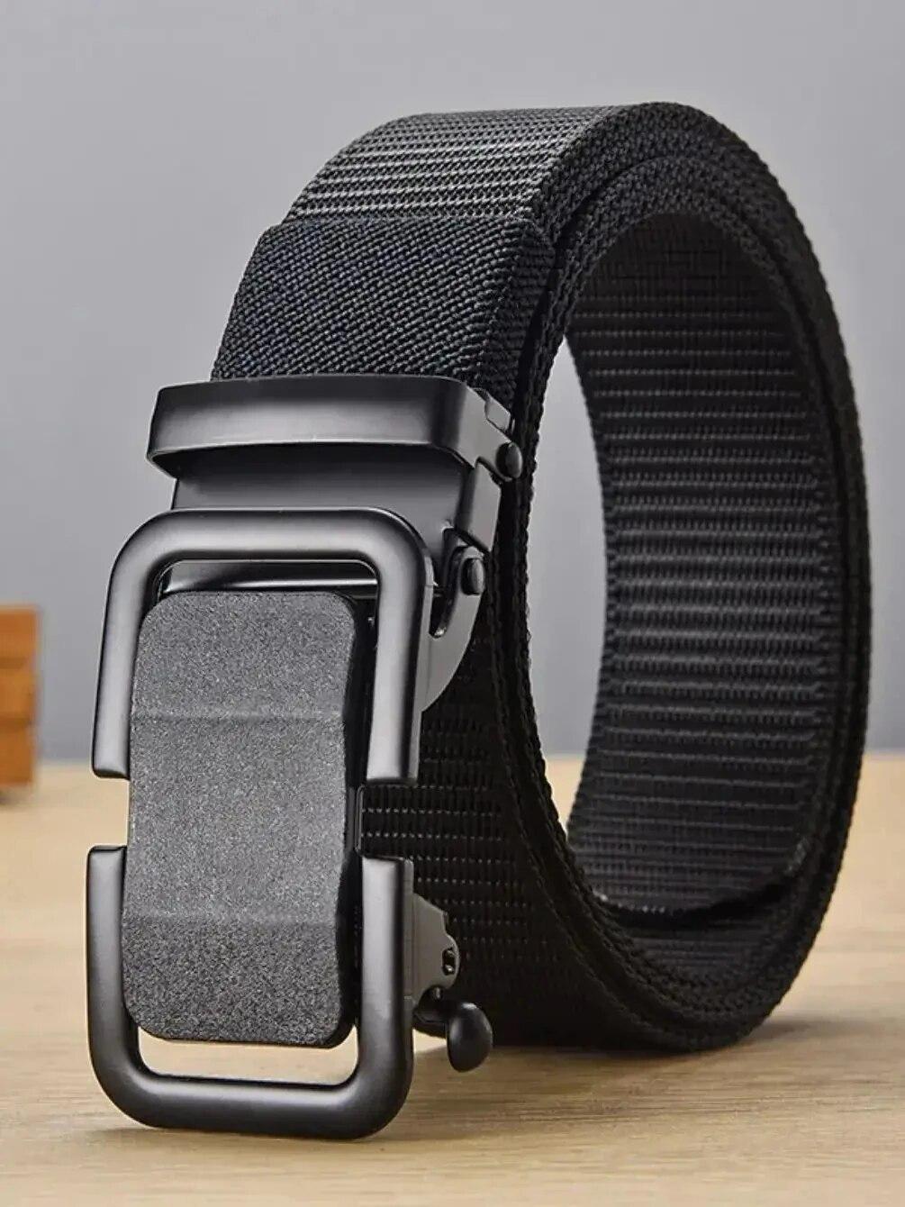 Ratchet Belts for Men, Tactical Belts for Men, Nylon Groove Belt Strap with Adjustable Buckle for Mens Belts Casual 115cm