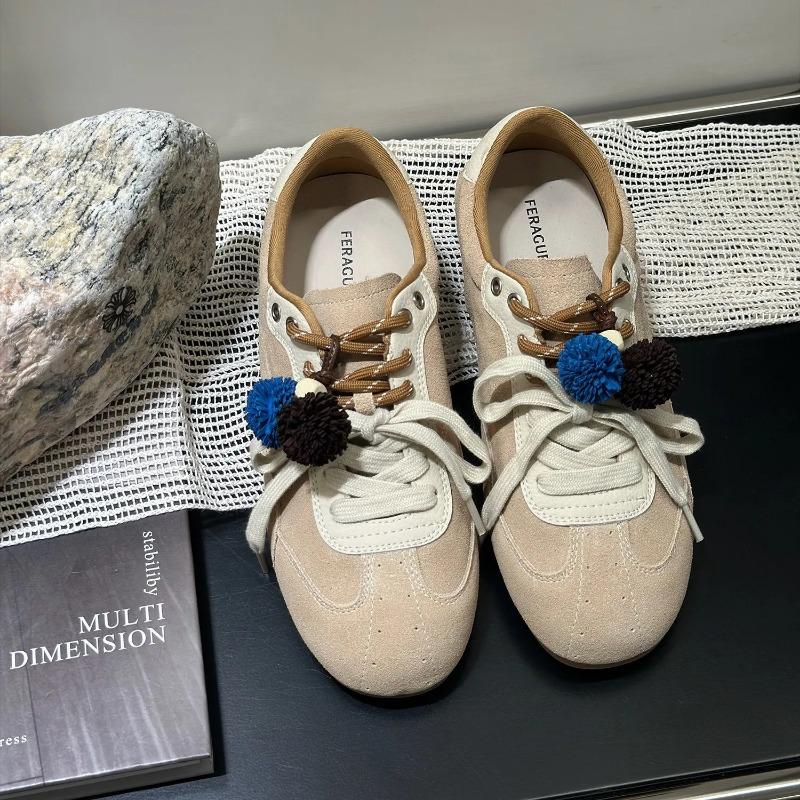 Retro Sportlich Dicke Sohle Atmungsaktiv Höhenvergrößernde Schuhe Vintage Dequn Runde Zehenpartie Niedriger Absatz Bequem Alle Jahreszeiten Damenschuh