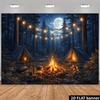 2D Flat Surface, 1 Piece. Camping Theme Banner Background Fabric. Suitable for Indoor/outdoor Use - Forest Moon DJH