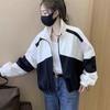 Short Autumn New Casual Versatile Loose Color Matching Baseball Jersey Top