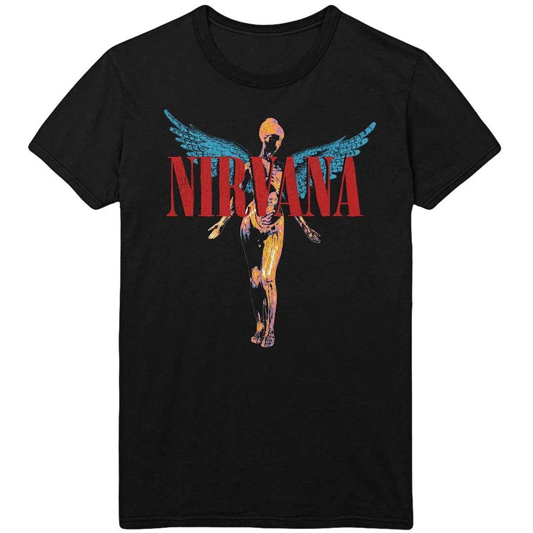 Men s Nirvana Angelic Slim Fit T-shirt XX-Large Black XXL
