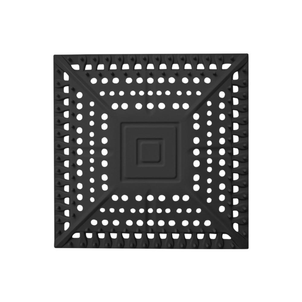 

Silicone Shower Drain Hair Catcher Square Easy to Clean Hair Drain Catcher Durable Deodorant Shower Drain Cover чорний