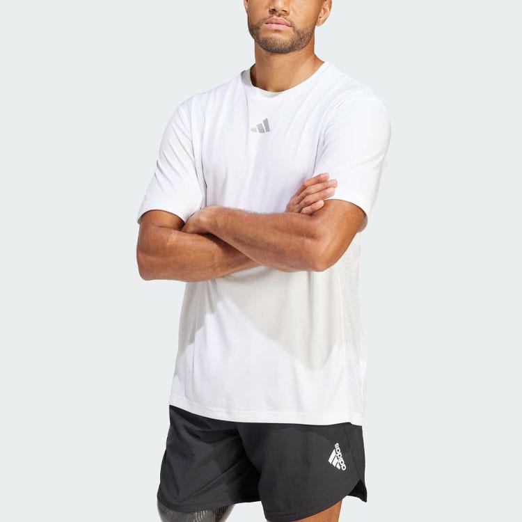 Adidas Hiit Workout 3 Stripes Tee T Shirt Men's White IS3718