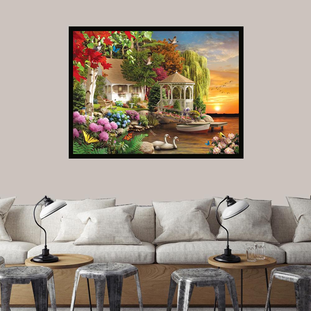 Diamond Painting Kit Landscape Rhinestone DIY Diamond Embroidery Cross Stitch Garden Mosaic Children's Room Decoration