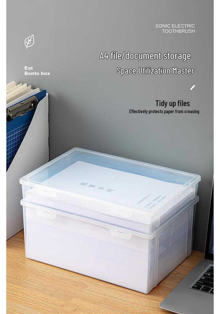 A4 Transparent Document Storage Box for Office Organization