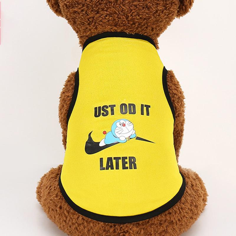 Chaleco protector solar para mascotas dibujos animados cómodo transpirable buena elasticidad patrón de impresión ropa para perros y gatos