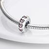 925 Silver Safety Chain Clip Round Pavé Charm Beads Fit Original Reflexions Bracelet Charms Jewelry
