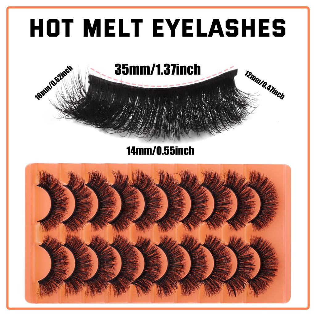 10 Pairs Of Thick Fried False Eyelashes Simulation Multi-Layer Natural Slender Curled Eyelashes