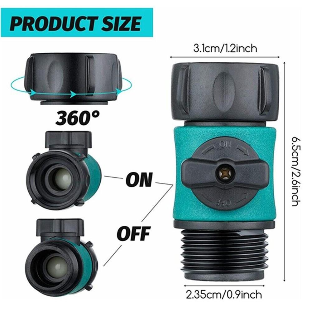 

Hose Connector Water Hose Shutoff Valve 3/4 Inch ABS Plastic