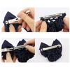 Nurse Stewardess Hair Accessories Bowknot Stripe Net Bun Hair Cover Women Barrette Net Bun Crochet Net Bun Snood