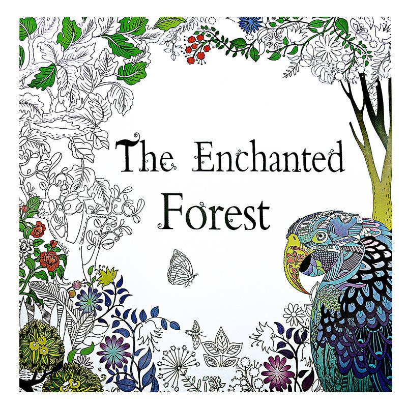 1PC Enchanted Forest Decompression Coloring Book Adult Large Size  Doodle Drawing Hand-painted Coloring Book