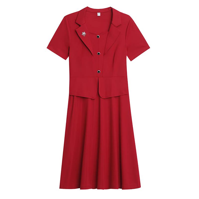 Women's Faux Two-Piece A-Line Dress