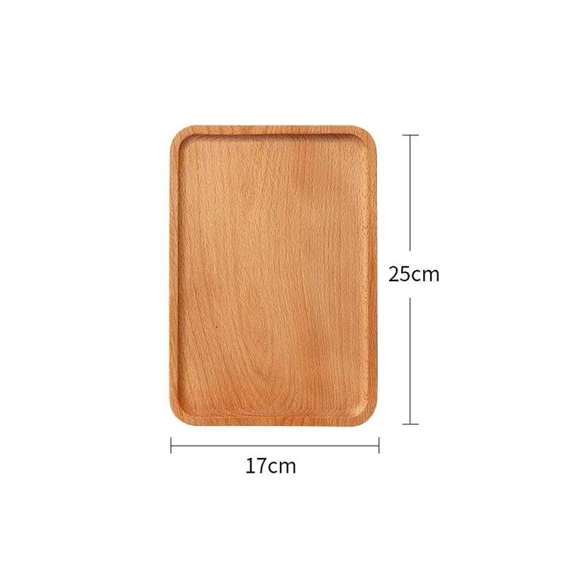 Japanese Wooden Tray Tableware Dessert Tray Breakfast Bread Dried Fruit Plate Tea Cup Coffee Coasters Household Storage Plates
