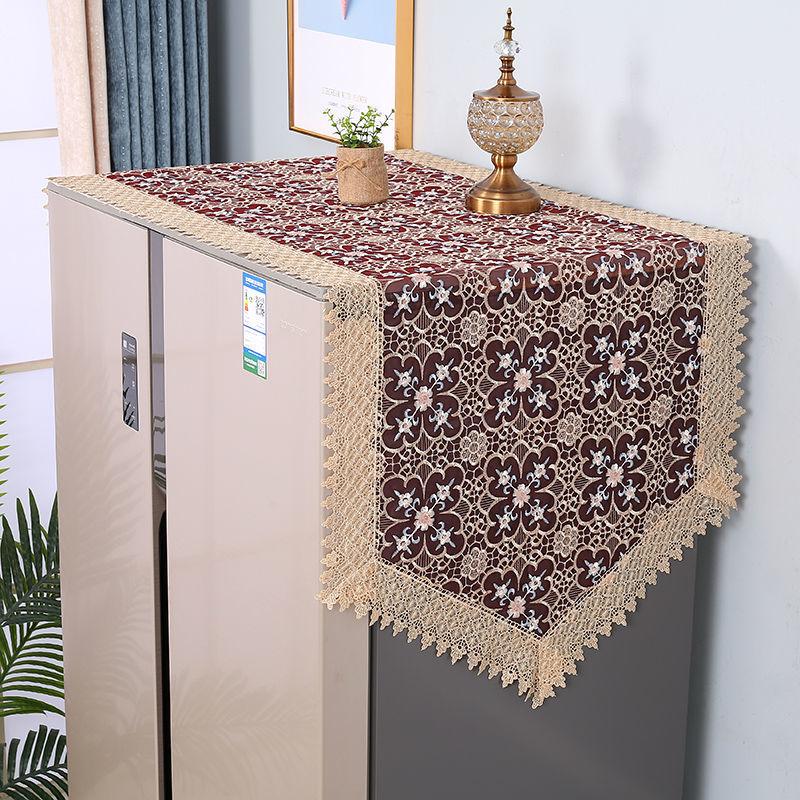 Refrigerator Cover Cloth Single Opening Washing Machine Cover Refrigerator Dust Cover Lace Oil Proof Cover Cloth Covering Dust Cloth