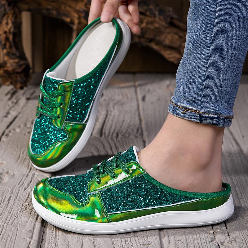 Large size gold sequins reflective punk style spring new board shoes spirit guy casual trendy shoes