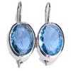 Jianjie 925 Silver Sea Blue Crystal Teardrop Earrings for Women