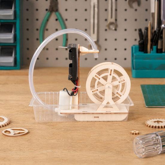 Yousheng DIY Water Wheel Model, Handmade Water Wheel Craft, Water Wheel Building Educational STEM Toy, Physics Teaching Aid for