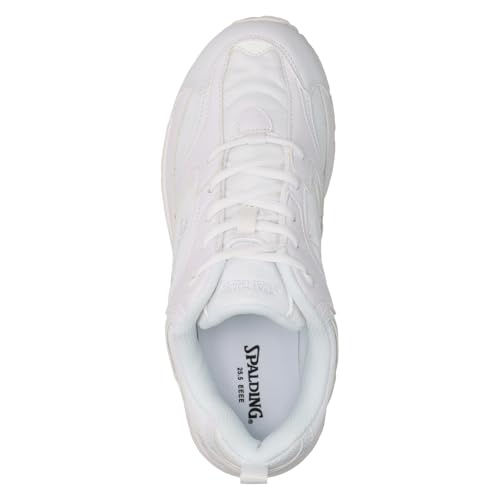 SPALDING JIN 2398 Running Sneakers, Shock Absorbing, Wide Width, Lightweight, Men's 4E, Women's 3E, White/White, Size 23.0 Cm