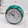 Round Alarm Clock Diamond-Shape Electronic Watch Small Mute Bedside Pointer Clocks Double Bell Silent Desk Table Decor Clock