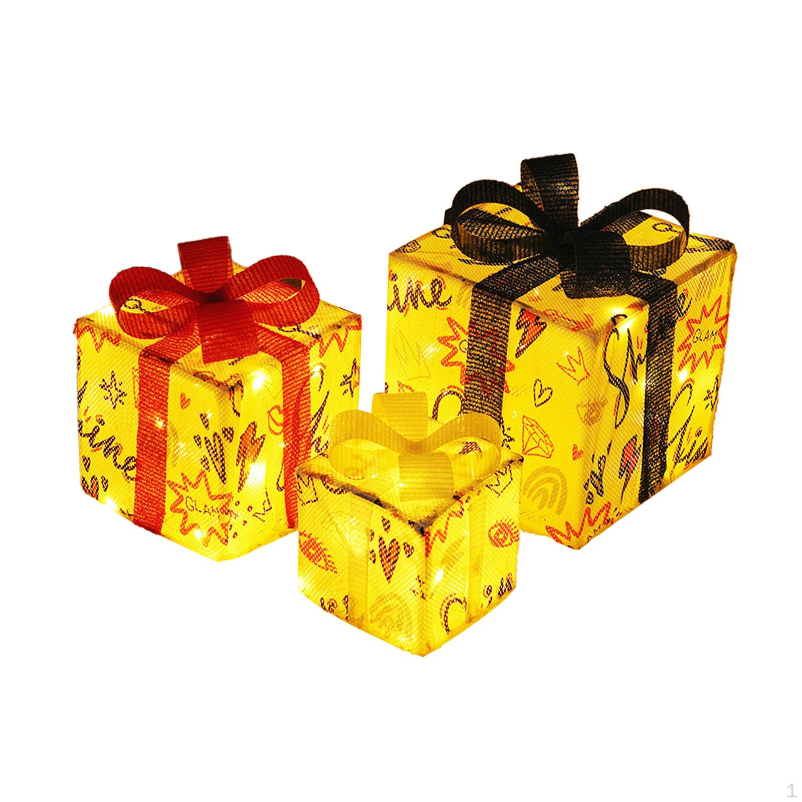 

3 шт. Рождественские светящиеся коробки, световой подарок, рождественская сцена, декор для crown