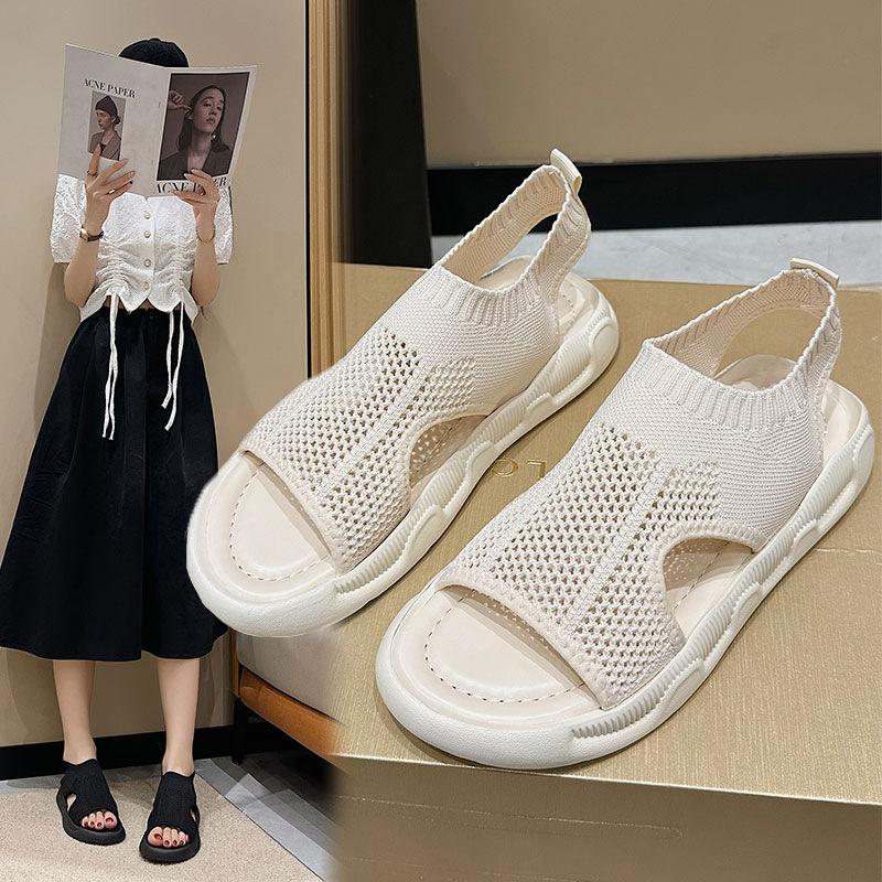 

2024 Large Size Sports Sandals Open-toe One-word Buckle Comfortable and Lightweight Casual Flat Sandals 42