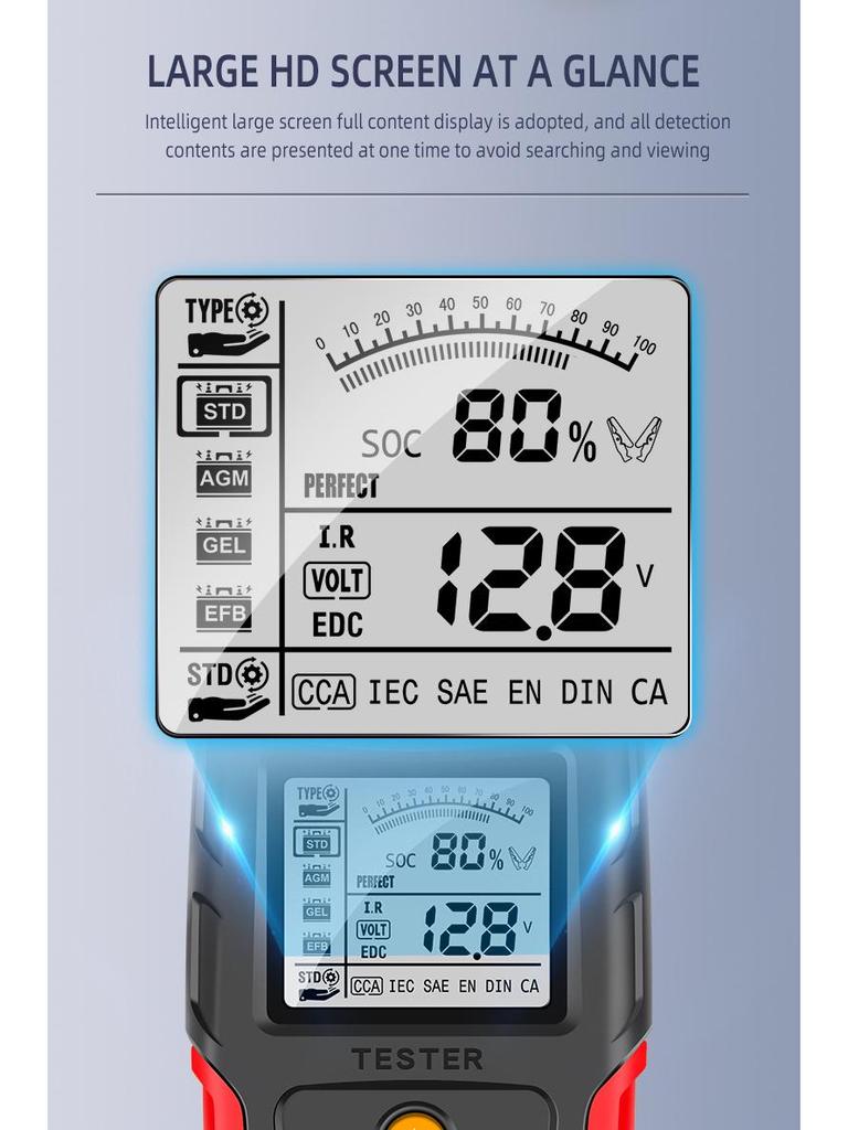 EFAST 12V/24V Battery Life & Internal Resistance Tester for Cars & Motorcycles