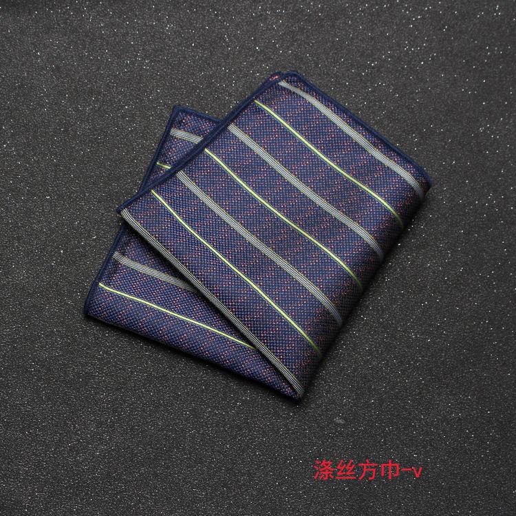 Men'S Banquet Guests Wedding Groom Suit Dress Pocket Towel British Retro Cashew Flower Striped Square Towel