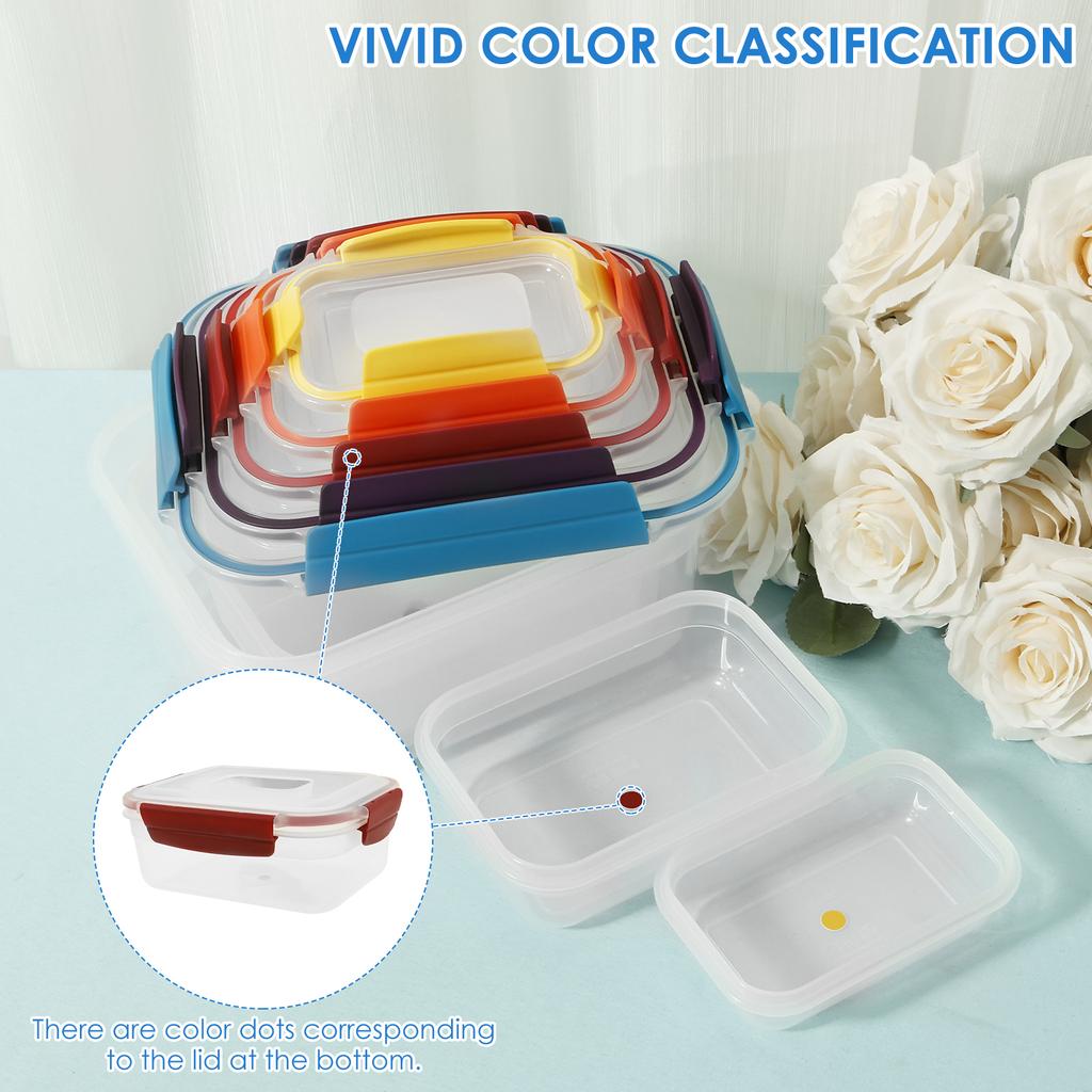 5Pcs Kitchen Food Contianers Set Refrigerator Safe BPA FREE PP Food Storage Box Well Sealed Container Keep Fresh Food Bread Cake