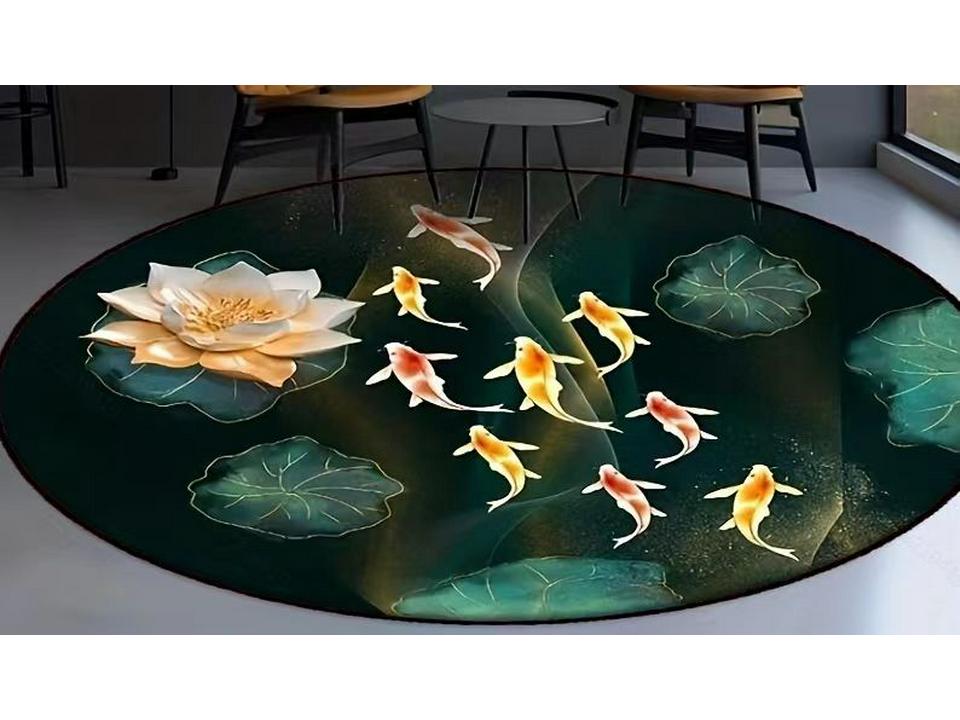 

Роскошный круглый нескользящий бархатный ковер для гостиной и спальни 100x100cm (Crystal Velvet)