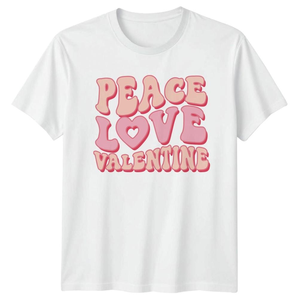 Peace Love Valentine TShirt Retro Aesthetic Valentines Day S
