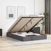 Ottoman Bed without Mattress Gray 140 x 190 cm Faux Leather
