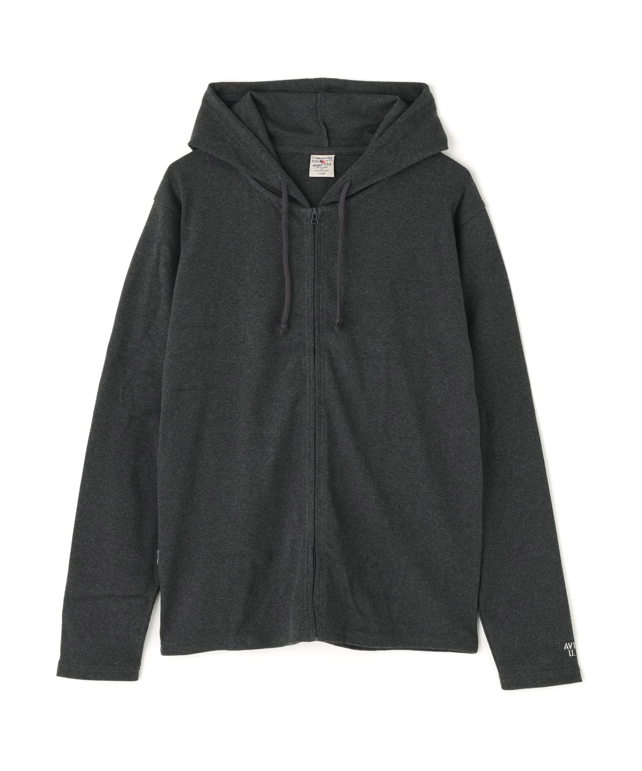 Avirex Daily Fullzip Rib Parka Size 019 Charcoal (6153641), XL,