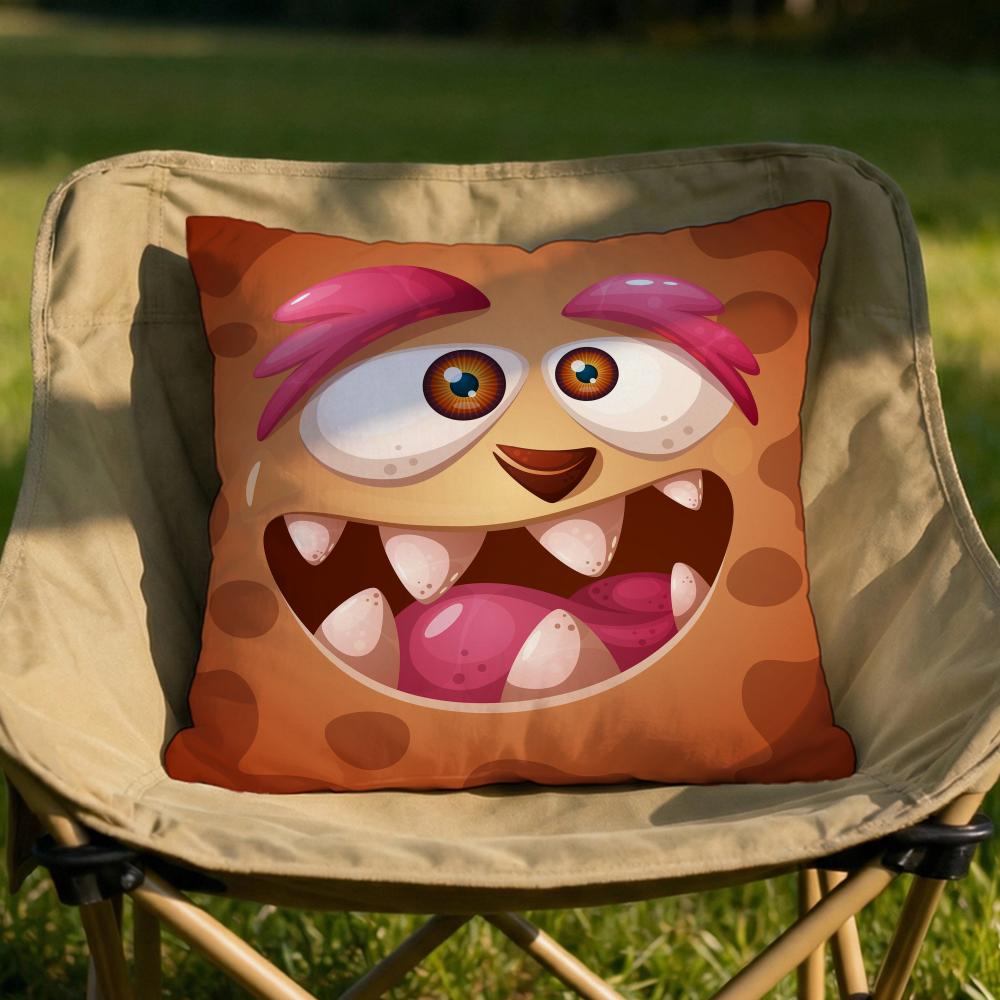 

Funny Little Monster Cushion Cover Soft Reversible Durable Pillow Cover MultiScene Use for Home Car Daily Comfort 30x30cm