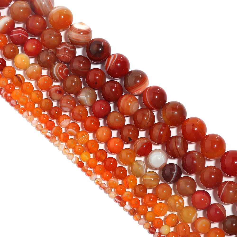 

1 Strand Orange Natural Agate Loose Beads Gemstone Round Beads Natural Stone for Jewelry Making DIY 4/6/8/10/12mm 4mm оранжевый